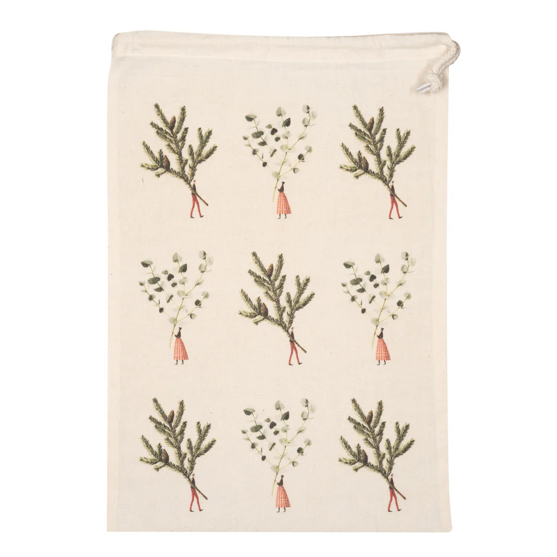 Drawstring Bag - Christmas Spruce & Eucalyptus