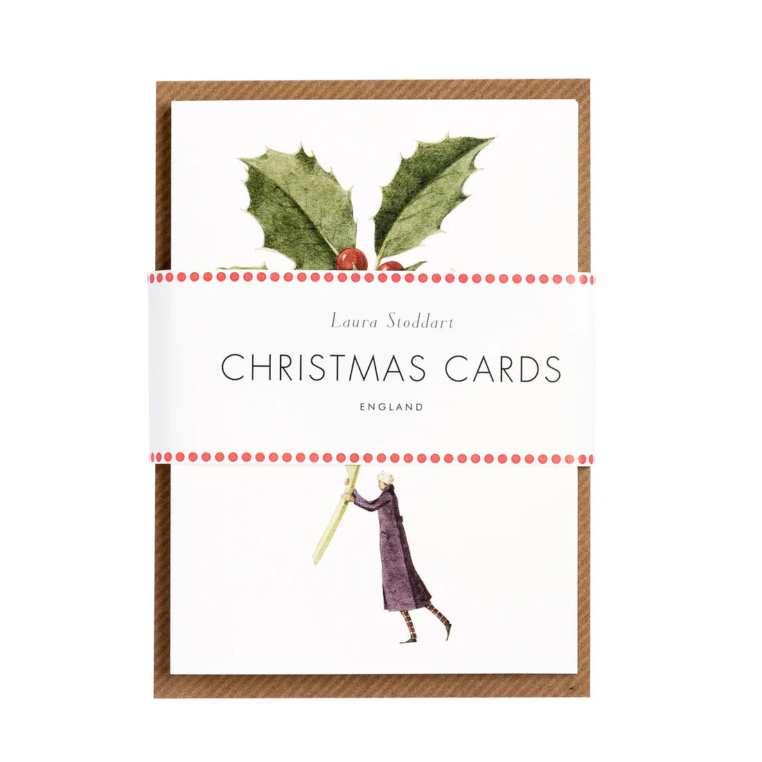 GREETING CARDS 10 PACK Christmas Mistletoe & holly