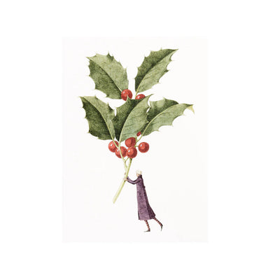 GREETING CARDS 10 PACK Christmas Mistletoe & holly