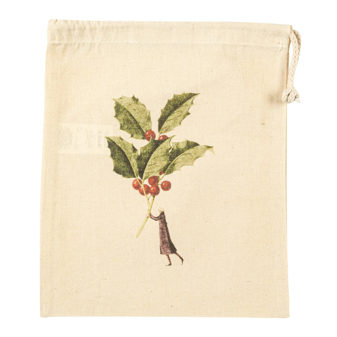 Drawstring Bag - Christmas Holly