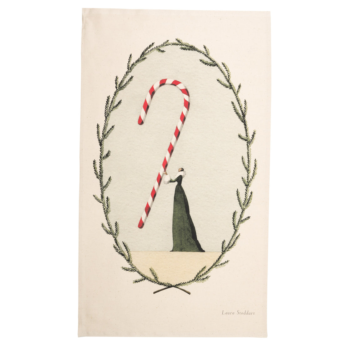 TEA TOWEL - CHRISTMAS CANDY CANE    HC23