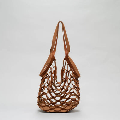 PROVINCIAL LEATHER MESH TOTE