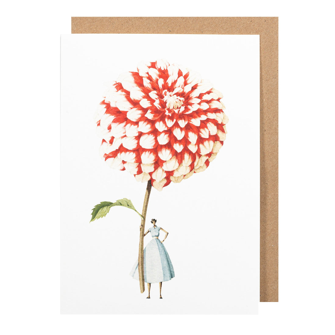 Card - Dhalia - Red & White