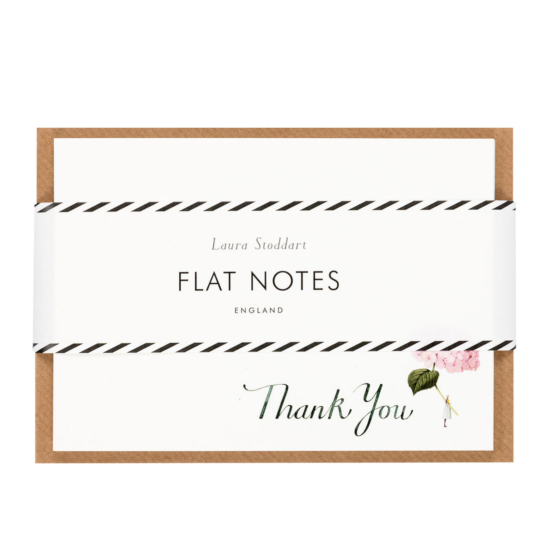 FLAT NOTES -  (PINK FLOWERS) THANK YOU